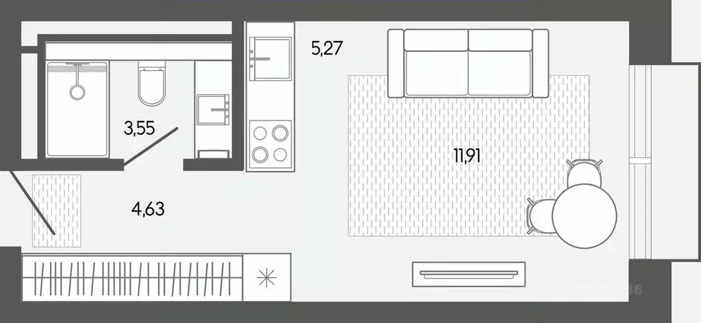 Студия Алтай, Майминский район, пос. Карлушка  (25.36 м) - Фото 1