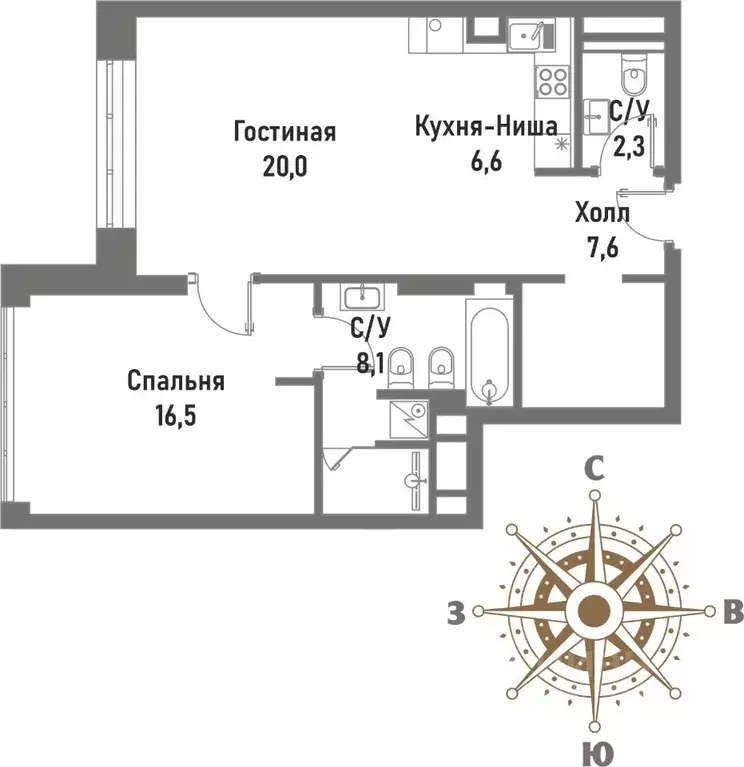 2-к кв. Москва Рубцовско-Дворцовая ул., 4 (61.3 м) - Фото 0