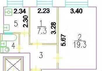 2-к. квартира, 42 м, 2/8 эт. - Фото 0