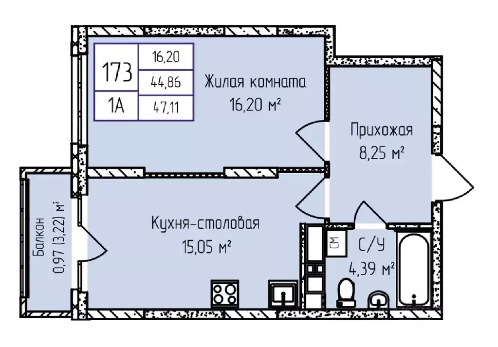1-к кв. Удмуртия, Ижевск ул. Героя России Ильфата Закирова, 20А (47.26 ... - Фото 0