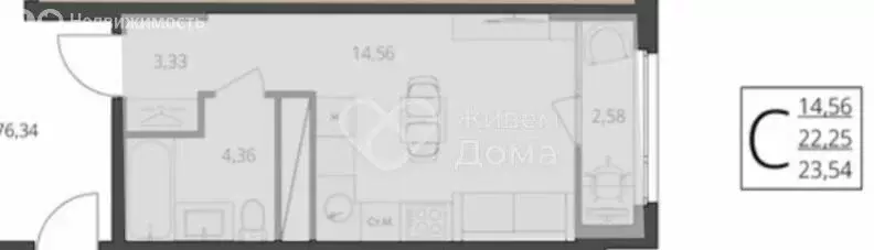 Квартира-студия: Волгоград, улица Степана Разина, 25/1 (24 м) - Фото 0