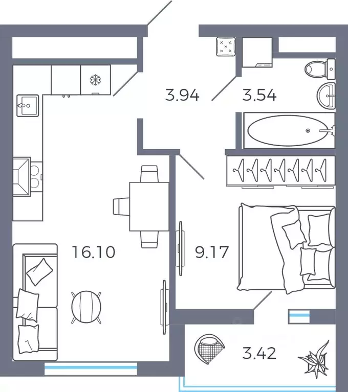 1-к кв. Самарская область, Волжский район, Лопатино с/пос, пос. ... - Фото 1