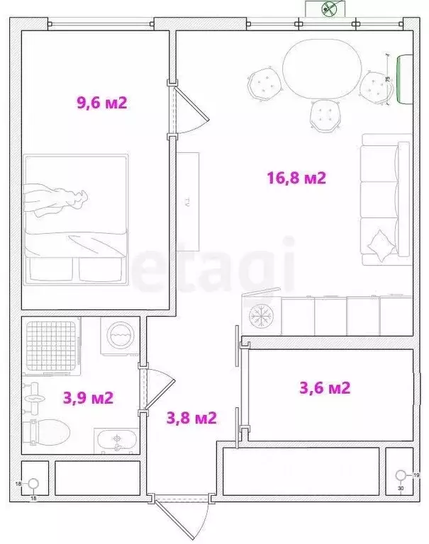 1-к кв. Приморский край, Владивосток ул. Карбышева, 22Б (33.0 м) - Фото 1