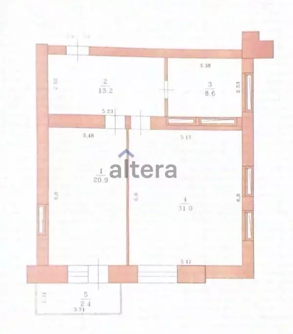 1-к кв. Татарстан, Казань ул. Заря, 16 (76.1 м) - Фото 2