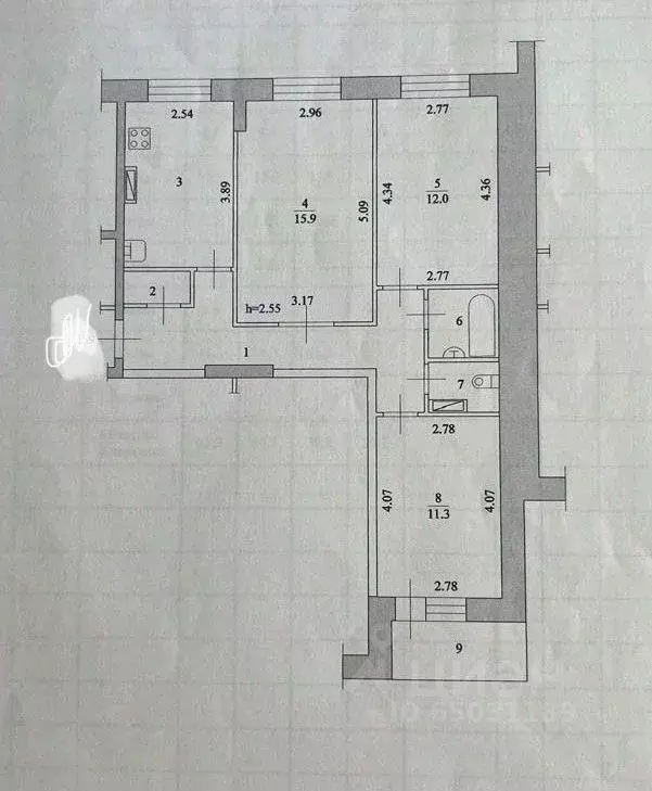 3-к кв. Волгоградская область, Волжский ул. Мира, 133 (65.3 м) - Фото 2