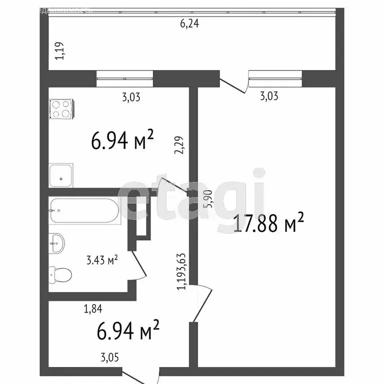 1-комнатная квартира: Ульяновск, улица Шолмова, 14 (35.1 м) - Фото 1