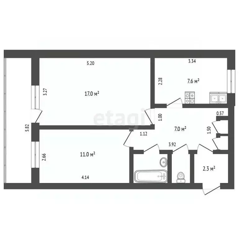 2-к кв. Марий Эл, Йошкар-Ола ул. Баумана, 14 (49.4 м) - Фото 1