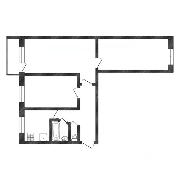 3-к кв. Нижегородская область, Дзержинск Октябрьская ул., 62 (61.0 м) - Фото 1
