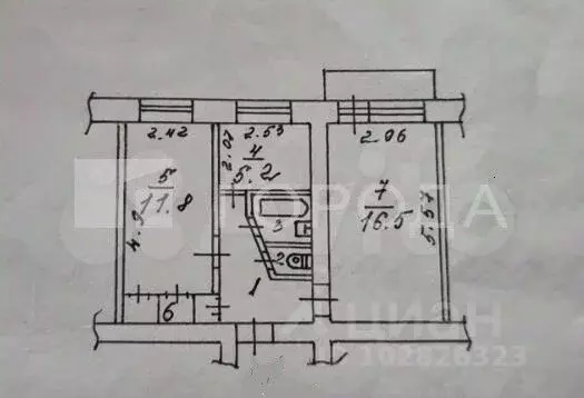 2-к кв. Томская область, Томск Киевская ул., 86Б (42.1 м) - Фото 1