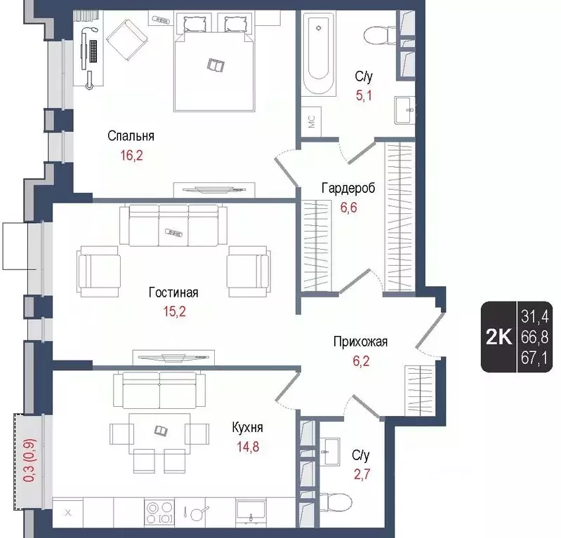 2-к кв. Московская область, Королев Первомайский мкр, Старые Горки дп, ... - Фото 1