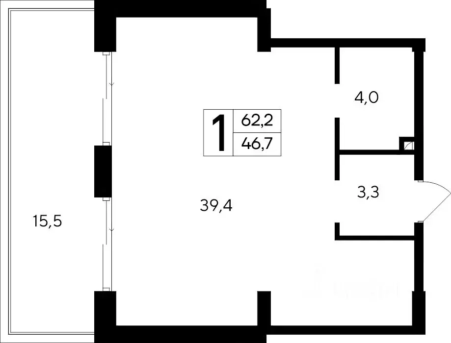 1-к кв. Крым, Евпатория Курортный кв-л,  (62.2 м) - Фото 1