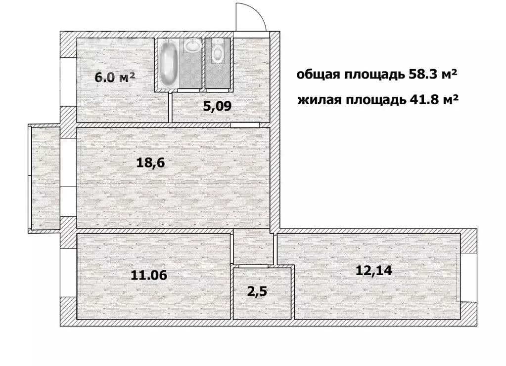 3-к кв. Ульяновская область, Ульяновск Кольцевая ул., 28 (58.3 м) - Фото 1