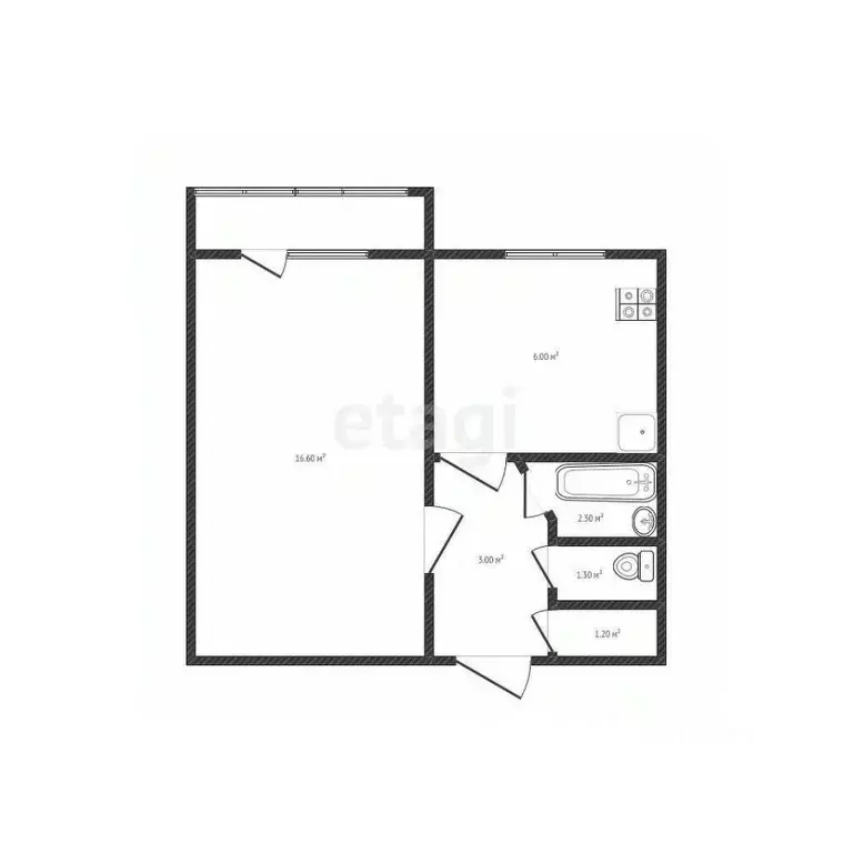 1-к кв. Краснодарский край, Новороссийск ул. Луначарского, 6 (30.4 м) - Фото 1