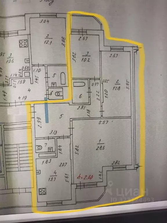 3-к кв. Татарстан, Казань просп. Ямашева, 51 (95.0 м) - Фото 1