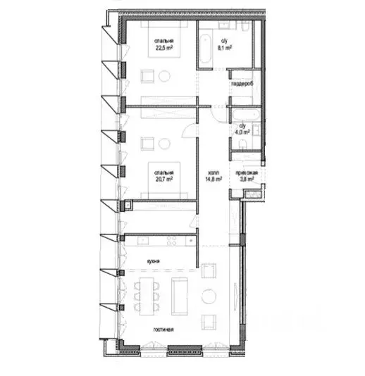 3-к кв. Москва Тессинский пер., 1 (126.0 м) - Фото 1