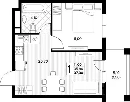 1-к кв. Краснодарский край, Анапа муниципальный округ, с. Сукко ... - Фото 1