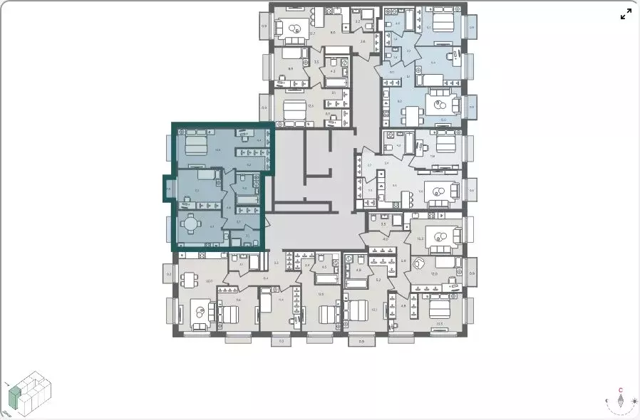 2-комнатная квартира: село Перхушково, микрорайон Равновесие (63.1 м) - Фото 2