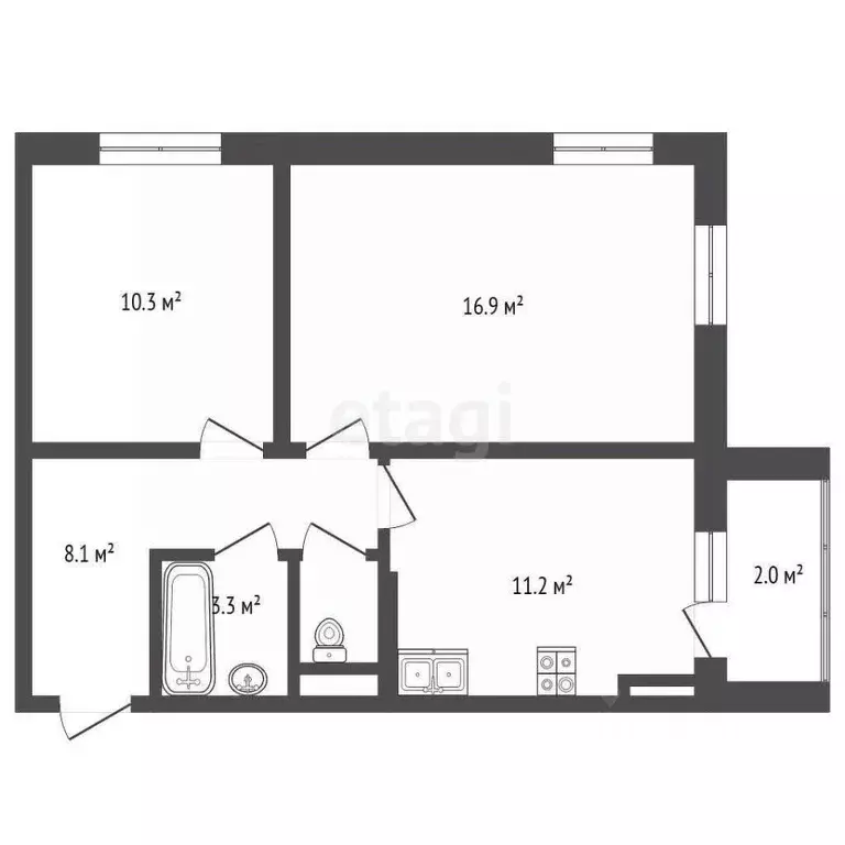 2-к кв. Московская область, Истра муниципальный округ, д. Черная ул. ... - Фото 2