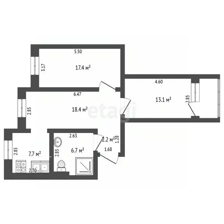 3-к кв. Ямало-Ненецкий АО, Новый Уренгой Советский мкр, 4/4 (65.5 м) - Фото 2