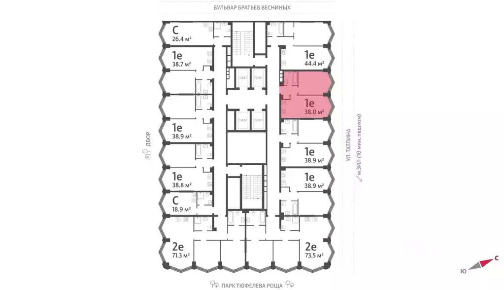 1-к кв. Москва Зиларт жилой комплекс, 21/22 (38.0 м) - Фото 1