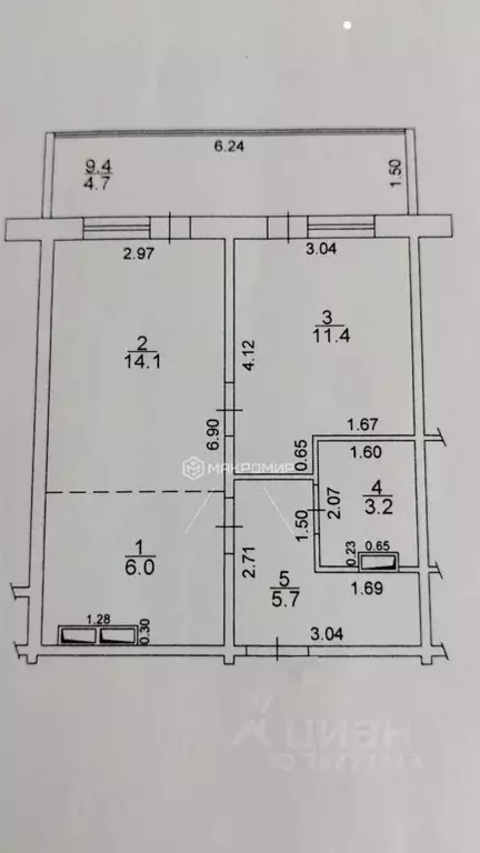 2-к кв. Кировская область, Киров Комсомольская ул., 113а (44.0 м) - Фото 1