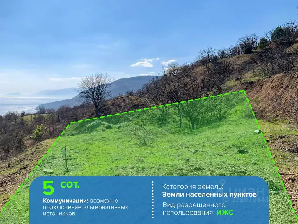 Участок в Крым, Алушта муниципальный округ, с. Приветное, Канакская ... - Фото 2