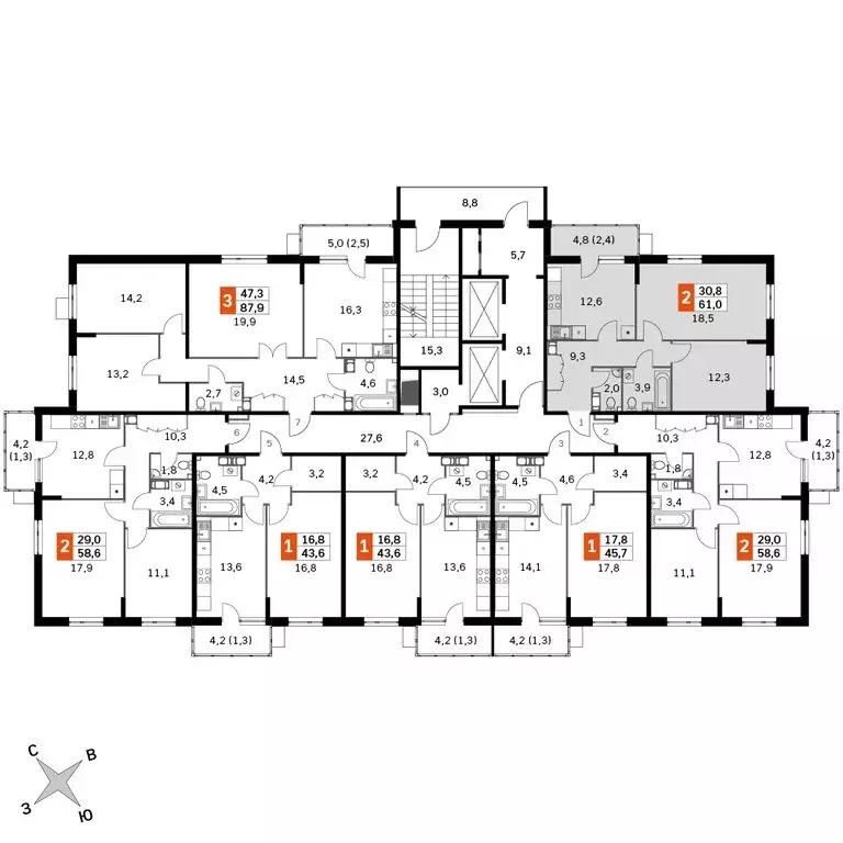 2-комнатная квартира: Обнинск, Западный район, жилой район Заовражье, ... - Фото 2