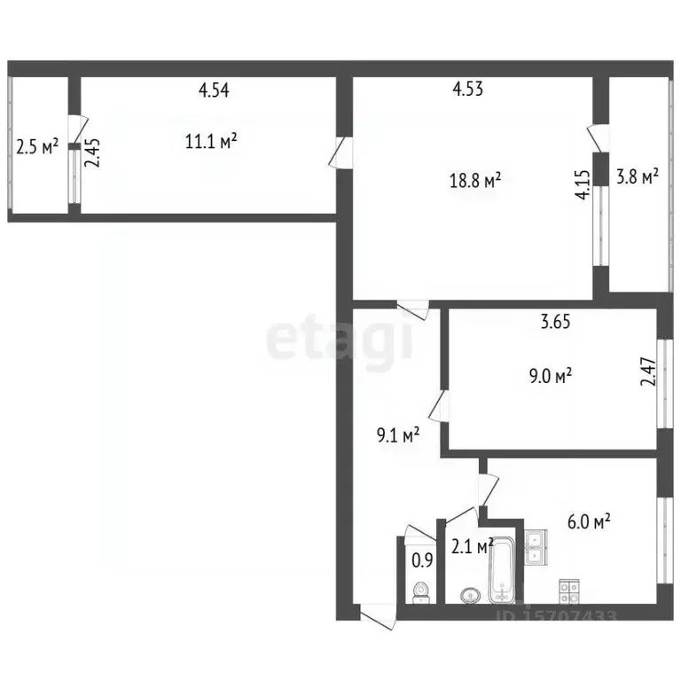 3-к кв. Санкт-Петербург, Санкт-Петербург, Колпино Заводской просп., 40 ... - Фото 2