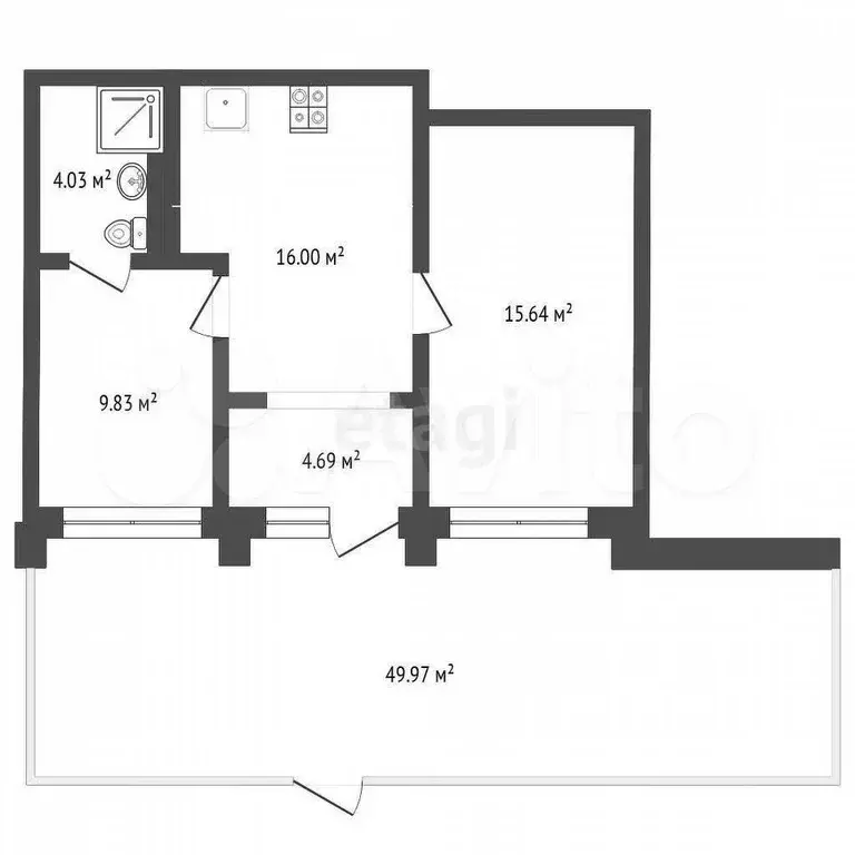2-к. квартира, 50 м, 1/9 эт. - Фото 0