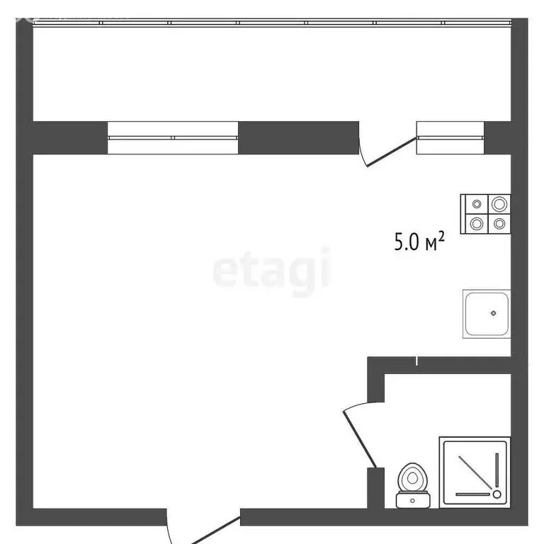 Квартира-студия: Ижевск, улица Тельмана, 12 (22.2 м) - Фото 1