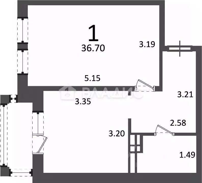 1-к кв. Москва д. Раево, ул. Ирландская, 4к2 (37.1 м) - Фото 2