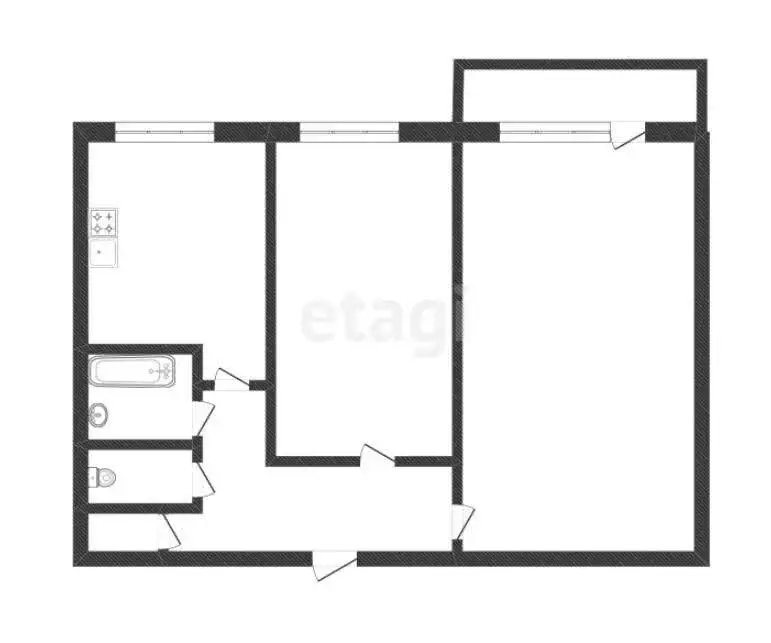 2-комнатная квартира: Черногорск, улица Генерала Тихонова, 31 (43.1 м) - Фото 1