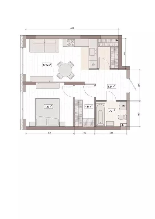 2-комнатная квартира: Кемерово, улица Терешковой, 39А (47.1 м) - Фото 2