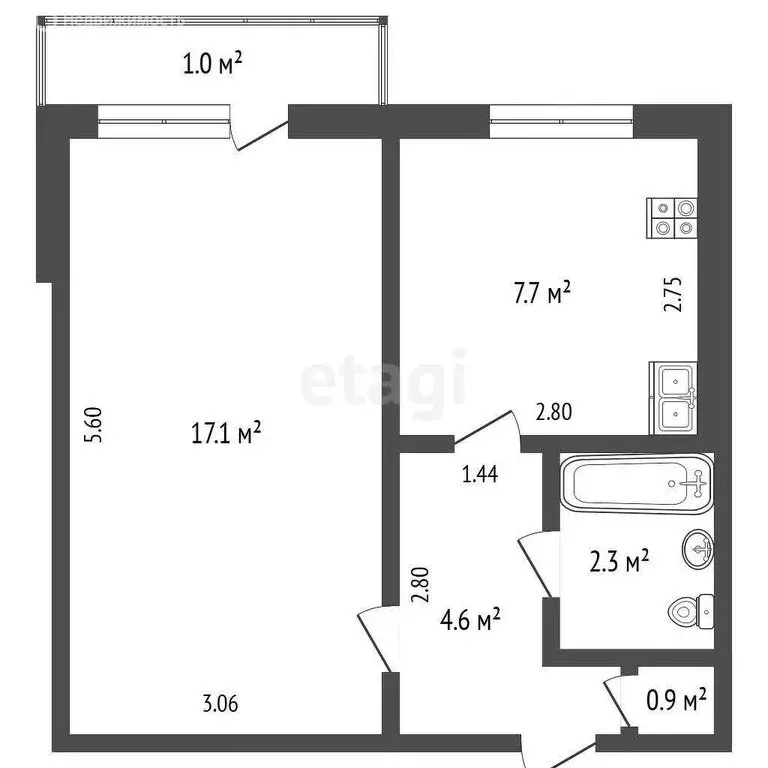 1-комнатная квартира: Чернушка, улица Мира, 36 (31.9 м) - Фото 0