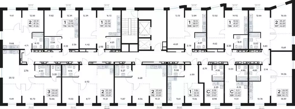 2-к кв. Приморский край, Владивосток Клуб 25 жилой комплекс, 3 (50.72 ... - Фото 2