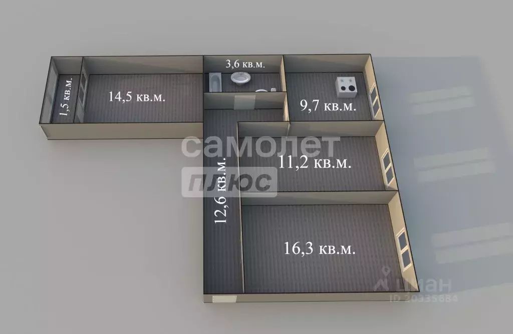 3-к кв. Пензенская область, Пенза просп. Строителей, 89 (67.9 м) - Фото 2