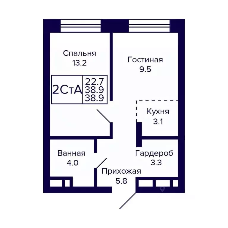 2-к кв. Новосибирская область, Новосибирск ул. Грибоедова (38.9 м) - Фото 0