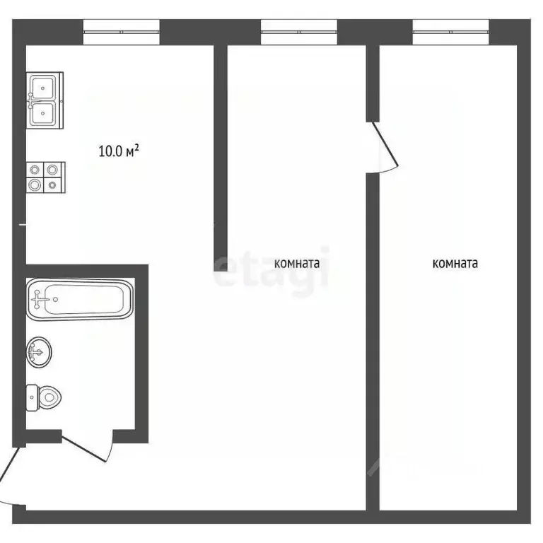 2-к кв. Ярославская область, Ярославль ул. Нефтяников, 24 (43.2 м) - Фото 2