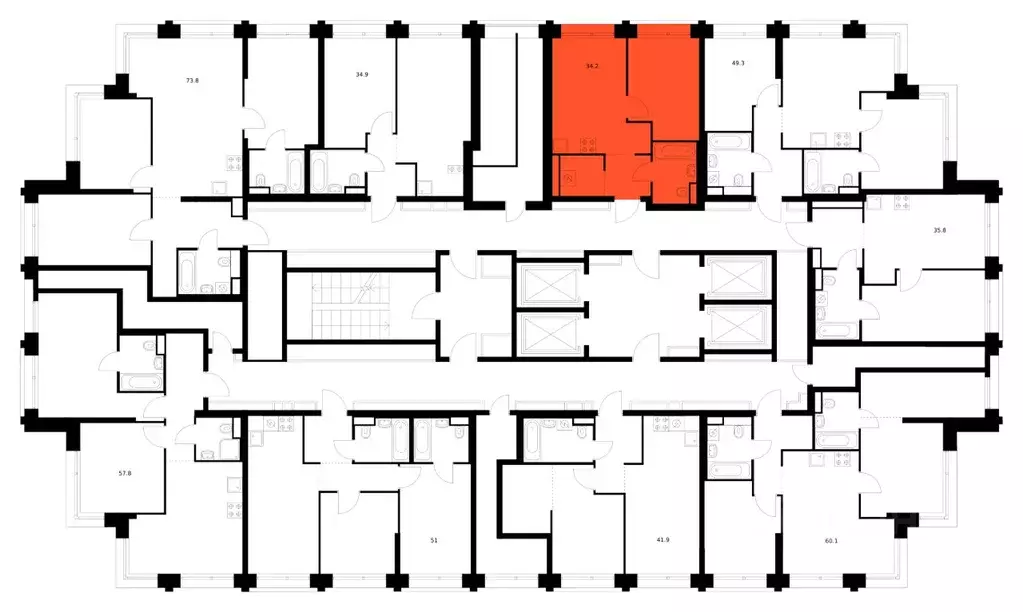 1-к кв. Москва ул. Маршала Прошлякова, 12к2с1 (34.2 м) - Фото 2