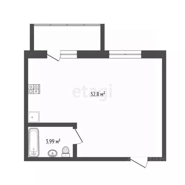 1-к кв. Коми, Сыктывкар Интернациональная ул., 215 (37.1 м) - Фото 1