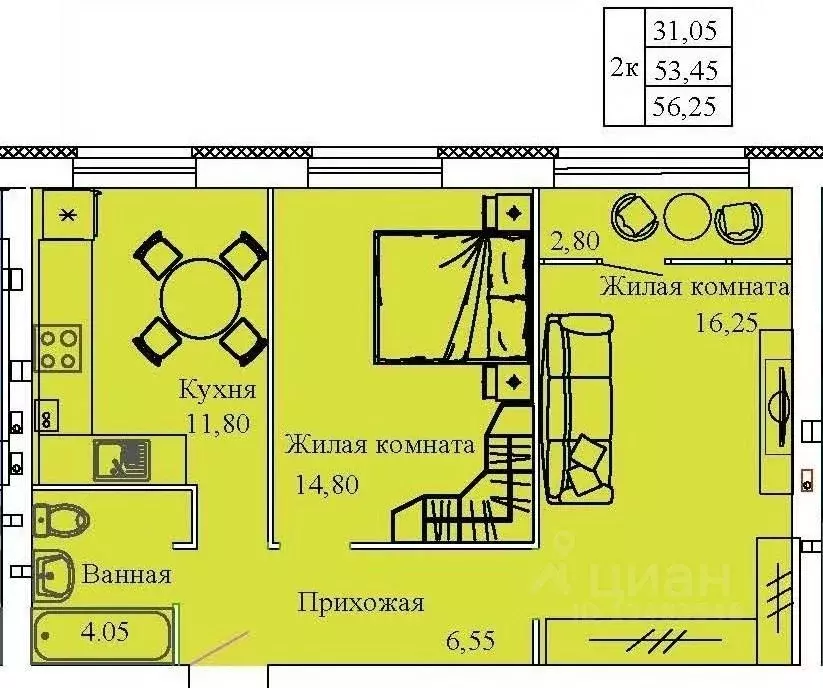 2-к кв. Ивановская область, Кохма Просторный мкр,  (56.25 м) - Фото 0