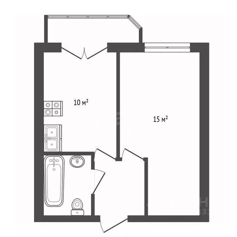 1-к кв. Санкт-Петербург просп. Маршала Блюхера, 7к1 (34.1 м) - Фото 2