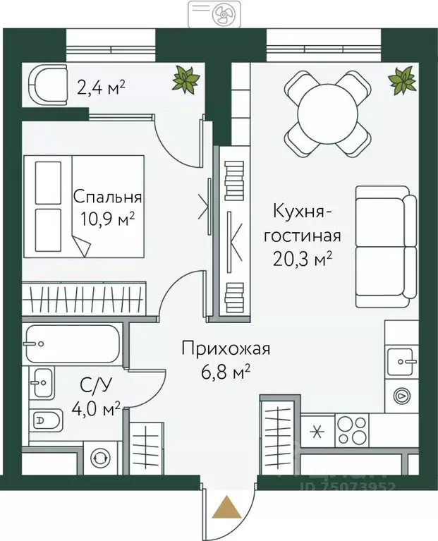 1-к кв. Волгоградская область, Волгоград Новосибирская ул., 74 (44.4 ... - Фото 0