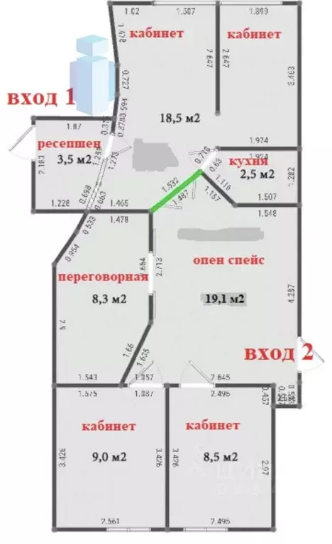 Офис в Нижегородская область, Нижний Новгород ул. Пискунова, 29 (69 м) - Фото 2