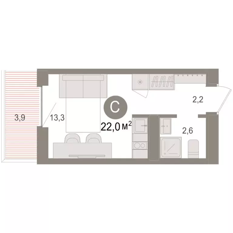 Квартира-студия: Новосибирский район, рабочий посёлок Краснообск, ... - Фото 2