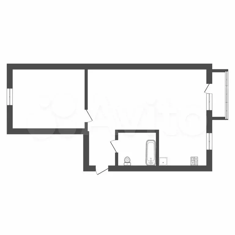 2-к. квартира, 45,5 м, 5/5 эт. - Фото 0