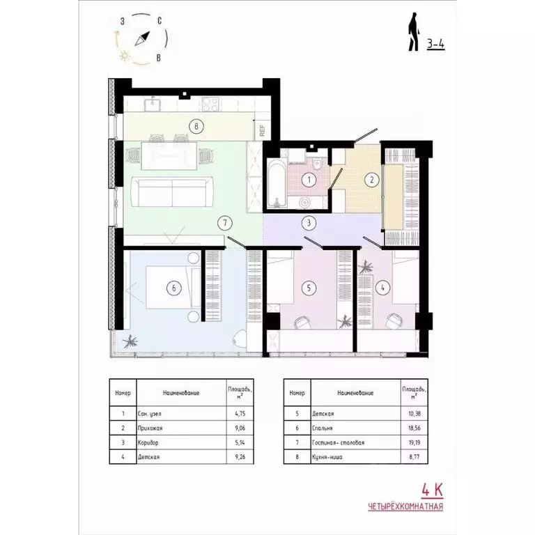 4-к кв. Приморский край, Владивосток Острогорный жилой комплекс (87.8 ... - Фото 1