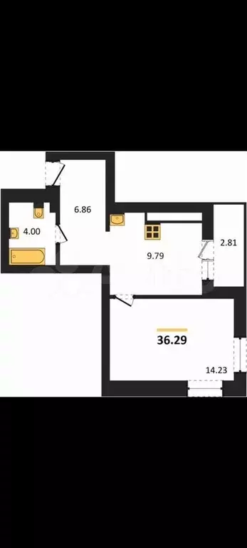 1-к. квартира, 37,7 м, 2/9 эт. - Фото 0
