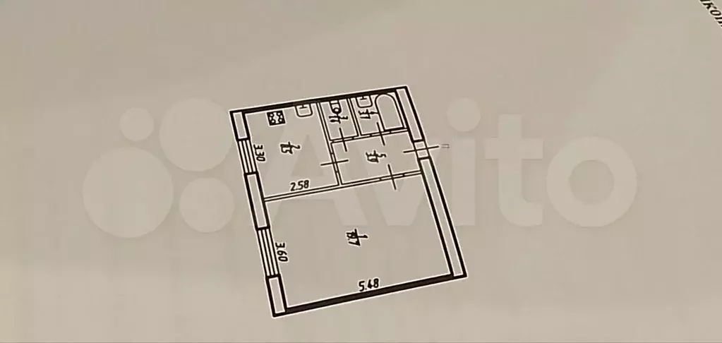 1-к. квартира, 36,6 м, 1/3 эт. - Фото 0