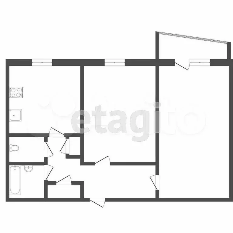 2-к. квартира, 53 м, 1/9 эт. - Фото 0
